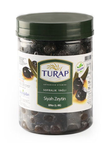 8.No L-Yağlı Sele Siyah Zeytin Pet